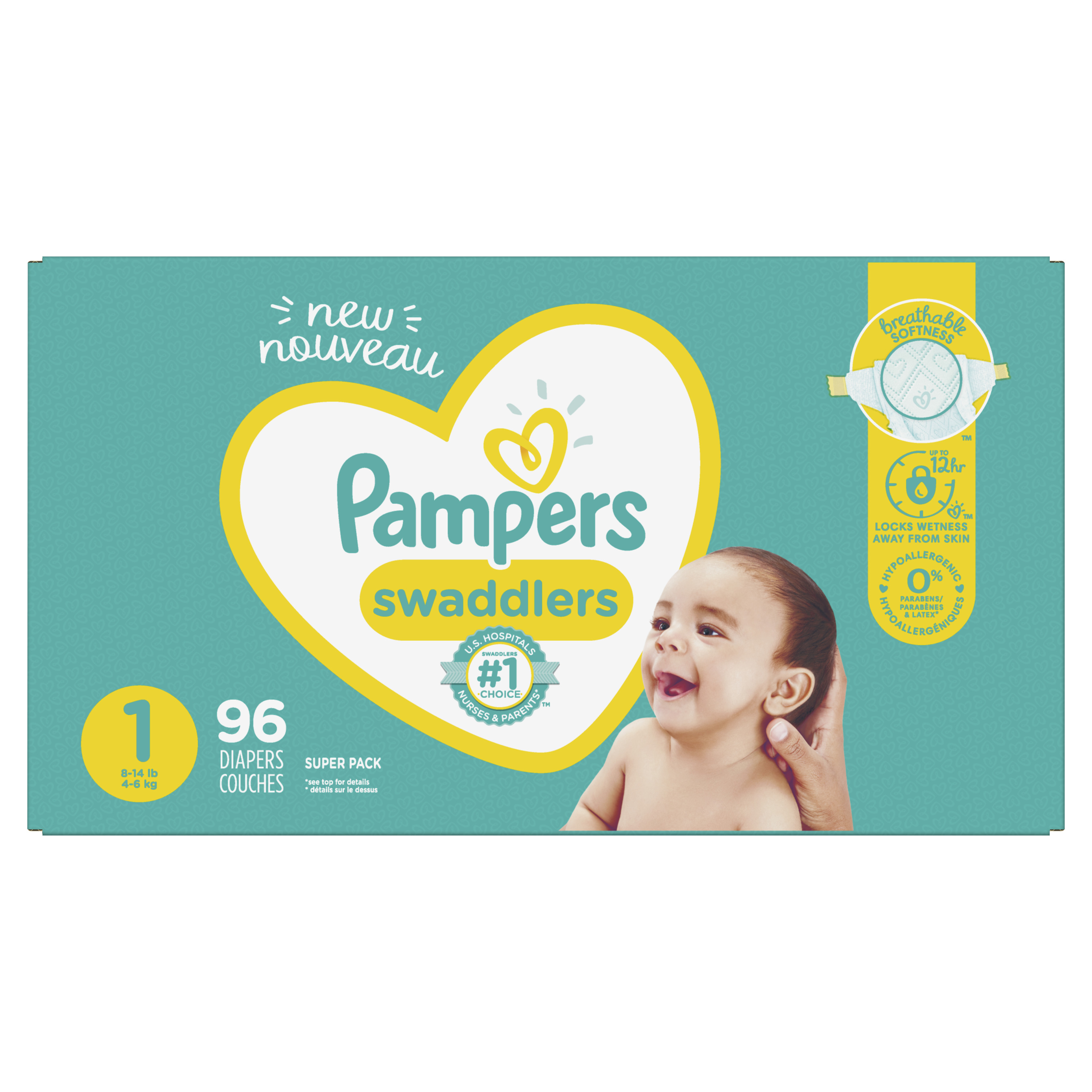 Pampers Swaddlers Newborn Diapers Soft And Absorbent Size 1 96 Ct