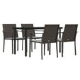thumbnail image 3 of vidaXL Patio Dining Set Table and Chair with Cushions Poly Rattan and Steel, 3 of 10