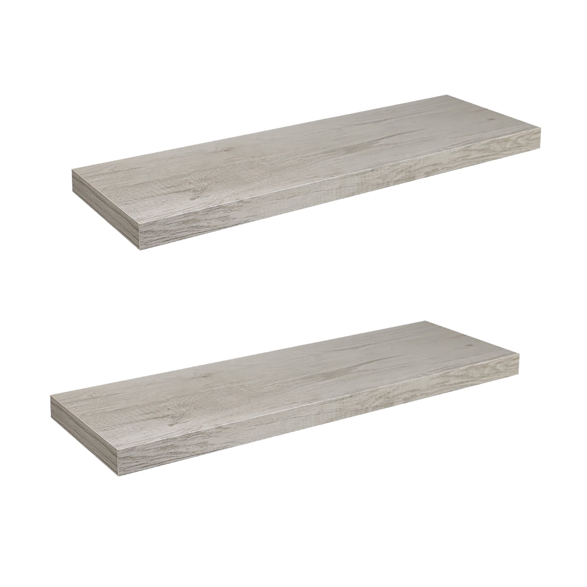 Home Basics 30" Rectangular MDF Floating Shelf, Grey (2 Pack)