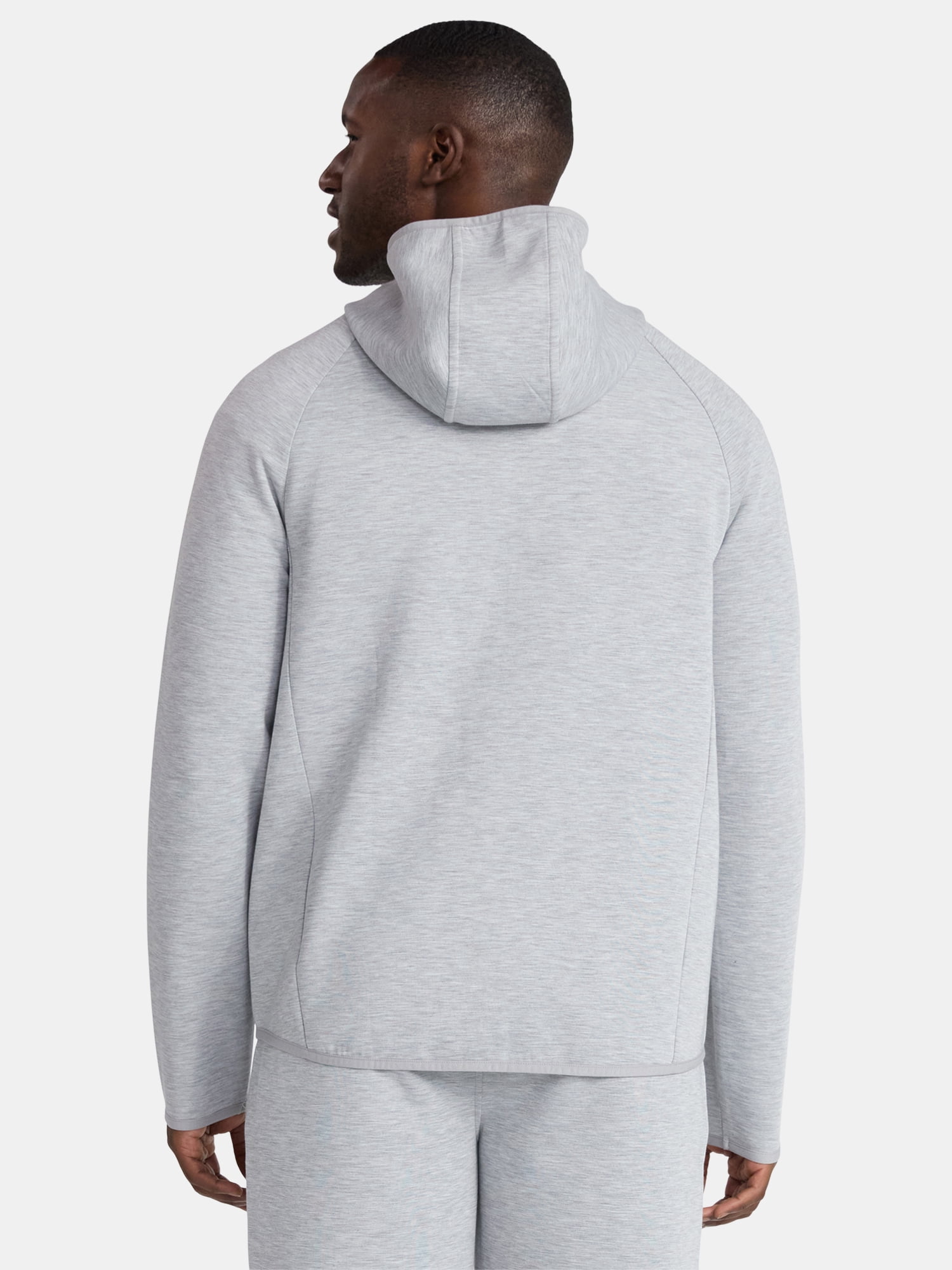 Athletic Works Men's and Big & Tall Fusion Double Knit Full Zip Hooded Sweatshirt Jacket, Sizes S-5XL