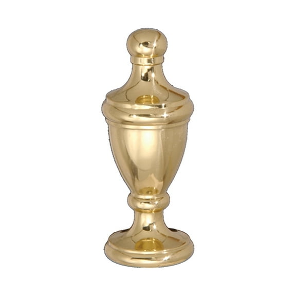 B&P Lamp® Brass Decorative Finial, 1/4-27F, Polished & Lacq.