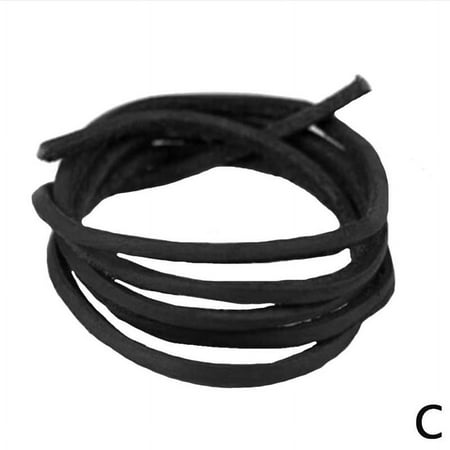 

1Pair Rawhide Leather Shoelaces Unisex Shoe Boot Laces Black Thin P1F2