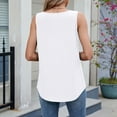 thumbnail image 4 of DuoJiaJ Women’s Sleeveless Round Neck Loose Fit Solid Color Vest Top Casual Summer Tank Top Stylish And Comfortable Daily Wear. Perfect For Layering Or . Women’s T-Shirts White, 4 of 4
