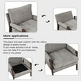 thumbnail image 5 of Mid-Century Accent Chair Modern Retro Leisure Chair with Solid Wood Frame Upholstered Teddy Fleece Fabric Single Sofa Armchair for Living Room, Bedroom, Balcony, Gray, 5 of 7