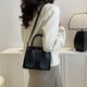 thumbnail image 4 of Bolso de hombro para mujer Bolso bandolera simple de PU Bolso de mensajero retro cuadrado (Negro), 4 of 7
