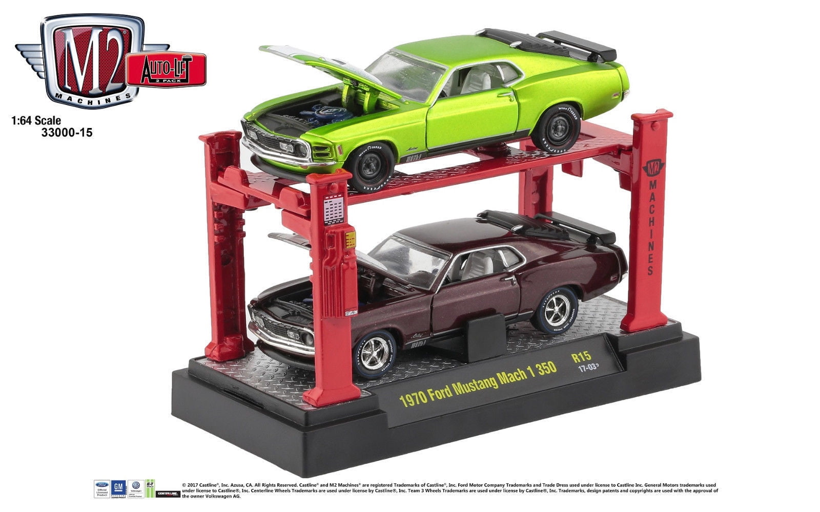 M2 MACHINES 164 AUTOLIFT 2 CARS PACK 1970 FORD MUSTANG MACH DIECAST