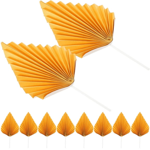 BESTYASH Gorgeous Pink Paper Fan Cake Toppers for Bohemian Party Decor 10Pcs
