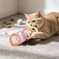 thumbnail image 6 of Soft Mesh Tube Donut Cat Toy with Bells, Interactive Teething Chew Ring for Indoor Cats, Crinkle Voice Kicking Toy for Tooth Th, Multicolor, by IHXORA, 6 of 6