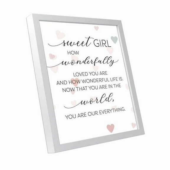 Cottage Garden EFRMWDWHT-810-4 8 x 10 in. Sweet Girl, How Wonderfully Loved Wall Decor