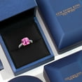 thumbnail image 5 of Gem Stone King 925 Silver and 10K Yellow Gold Pink Created Sapphire and White Lab Grown Diamond Engagement Ring for Women | 4.88 Cttw | Cushion 10MM | Gemstone September Birthstone | Size 6, 5 of 6