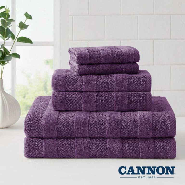 Cannon Shear Bliss Lightweight Quick Dry Cotton 2 Pack Bath Towels for  Adults, Plum