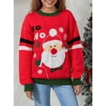 thumbnail image 2 of SUNSIOM Pull de Noël pour Femmes Tricoté Patchwork Jacquard Manches Longues Automne Hiver Col Rond Ample, 2 of 6