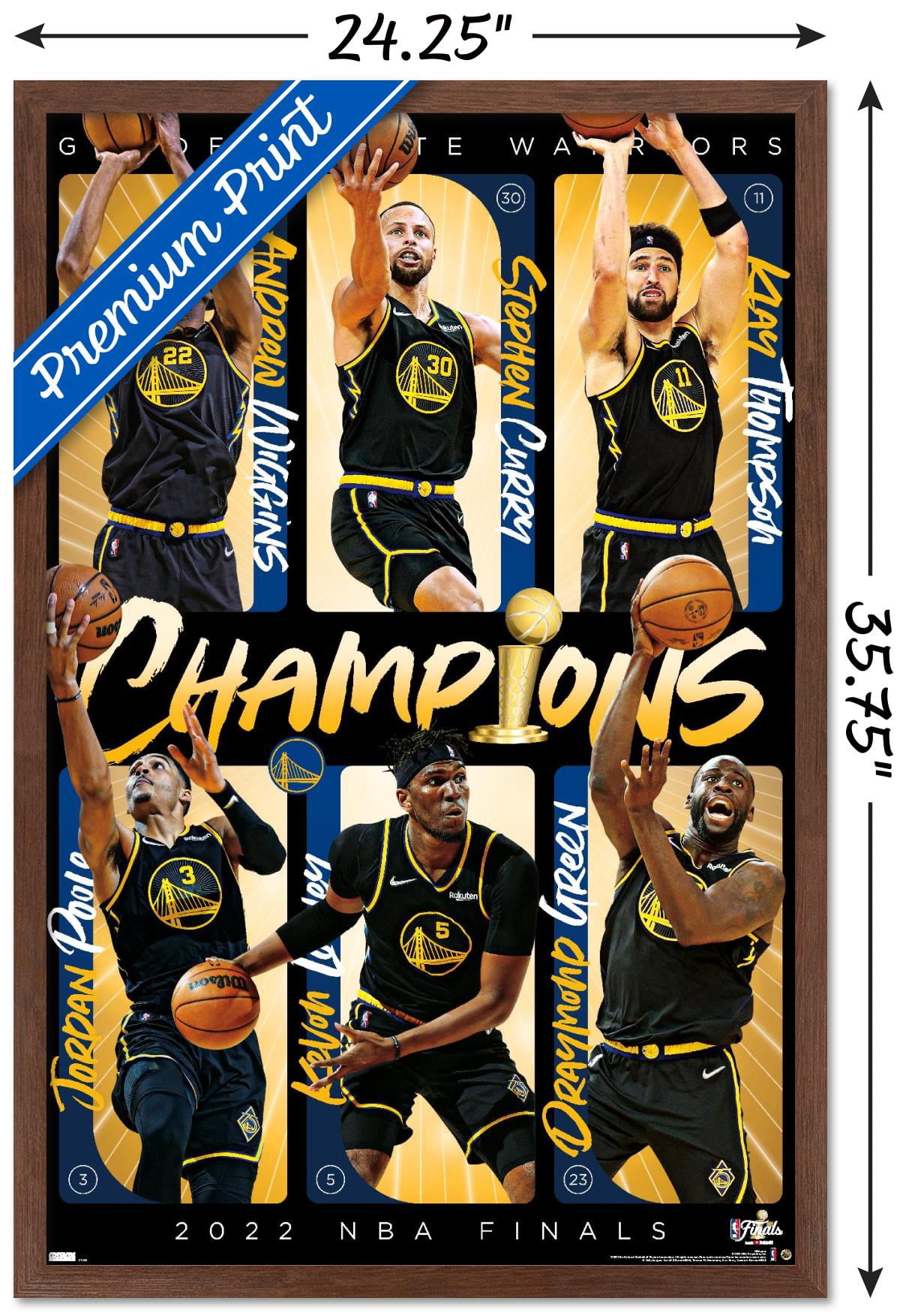 NBA Golden State Warriors - 2022 Commemorative NBA Finals Champions Wall Poster, 22.375" x 34" Framed