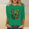 thumbnail image 1 of Meichang Hauts à Manches 3/4 pour Femmes T-Shirts Jour de la Saint-Patrick T-Shirts Graphiques Trèfle Vert Hauts Irlandais Chanceux T-Shirts Décontractés Col Rond Cadeaux Jour de la Saint-Patrick pour Femmes, 1 of 4