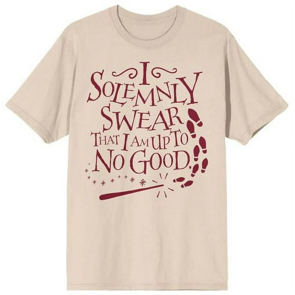 Harry Potter I Solemnly Swear That I Am Up To No Good Beige T-shirt-XL