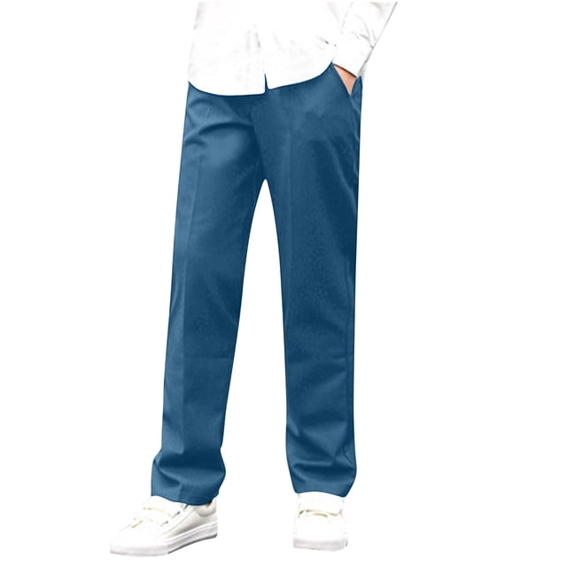 Timegard Boys Clothes Suit Pants Straight Leg Button Kids Formal Trousers Solid Color Summer Fashion