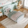 thumbnail image 4 of Becket Twin Wood Low Profile Platform Bed with Matching Footboard in White, 4 of 13