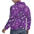 thumbnail image 6 of Wukai Purple Snowflakes Print Men Hoodies Fleece Sweatshirts Long Sleeve Sweaters Pullover Fall Outfits Winter Clothes-3X-Large, 6 of 7
