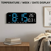 TIMESS Digital Alarm Clock 9.5 Large LED Display, Memory Backup, for Home (Blue)
