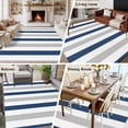 thumbnail image 6 of Navy Blue Grey Stripe Washable Living Room Rugs 8'x10', Classic Modern Low Pile Throw Large Area Rug Non-Slip Sturdy Edge Binding Carpet for Bedroom Dining Room Office, 6 of 9