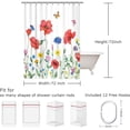 thumbnail image 4 of JOOCAR Floral Shower Curtains for Bathroom with 12 Hooks Washable Polyester Fabric 72"x72" inch, 4 of 7