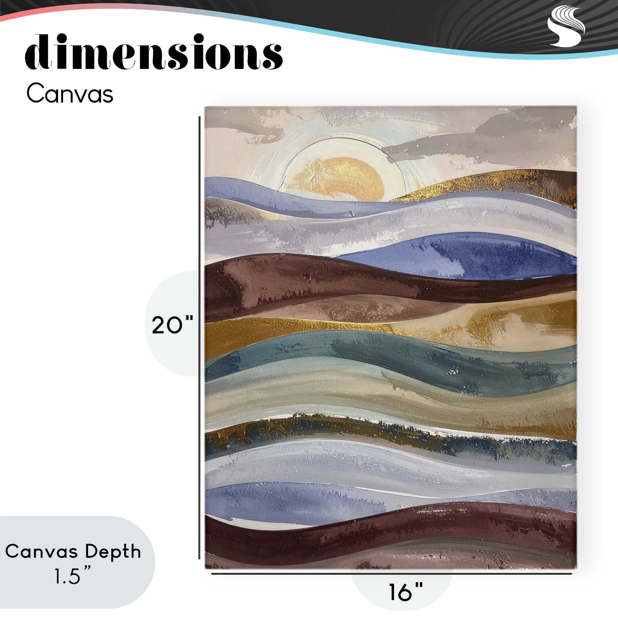Stupell Industries Layered Ocean Flow Canvas Wall Art, design by Alonza Saunders