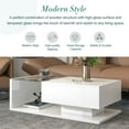 thumbnail image 3 of Dovelina Modern Coffee Table with Tempered Glass, Wooden Cocktail Table with High-Gloss UV Surface, 2-Tier Rectangle Center Table for Living Room, White, 3 of 9