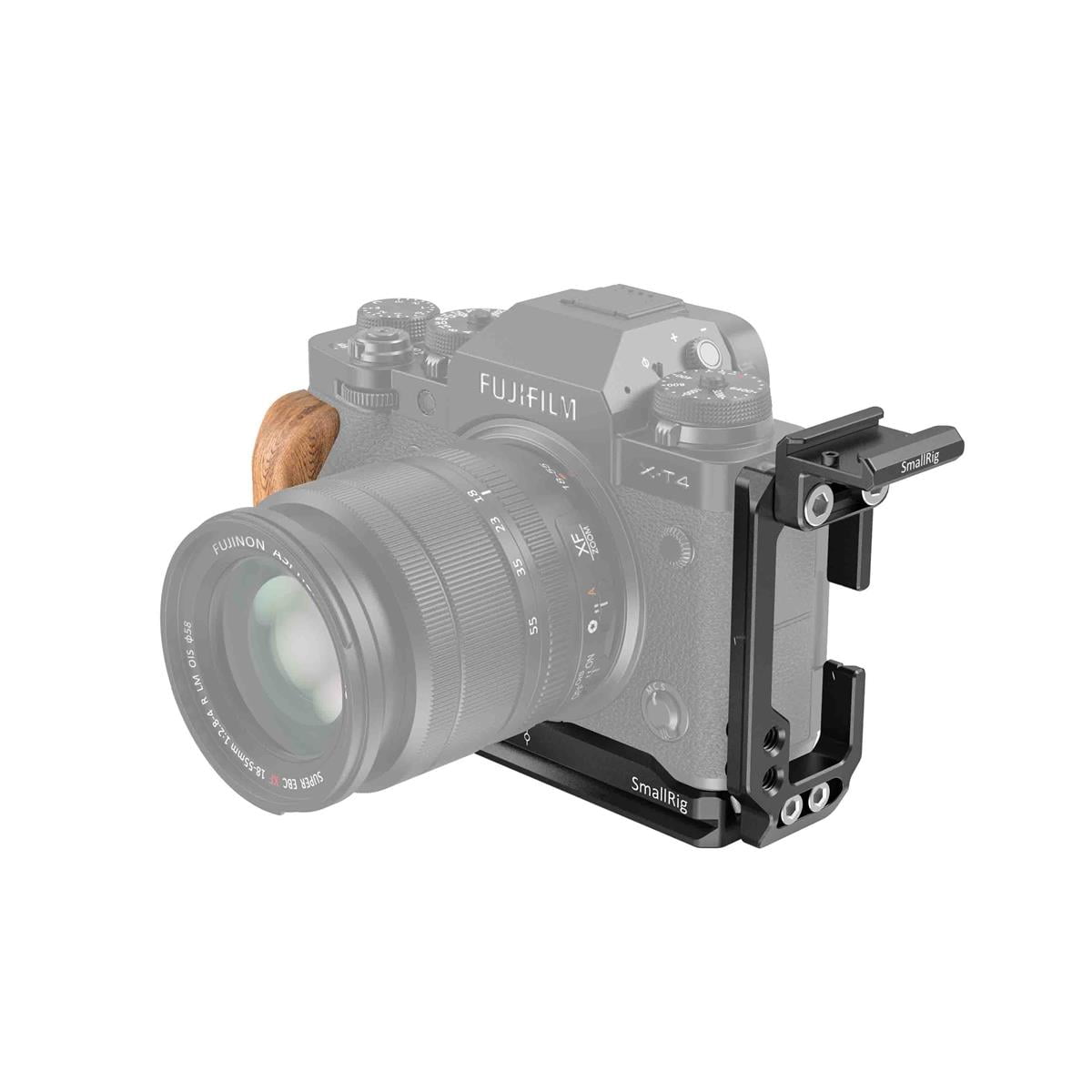 LCF2811 SMALLRIG Camera L Bracket Wooden Grip L Plate for FUJIFILM X-T4 Cameras