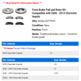 thumbnail image 2 of Front Brake Pad and Rotor Kit - Compatible with 2006 - 2013 Chevy Impala 2007 2008 2009 2010 2011 2012, 2 of 2
