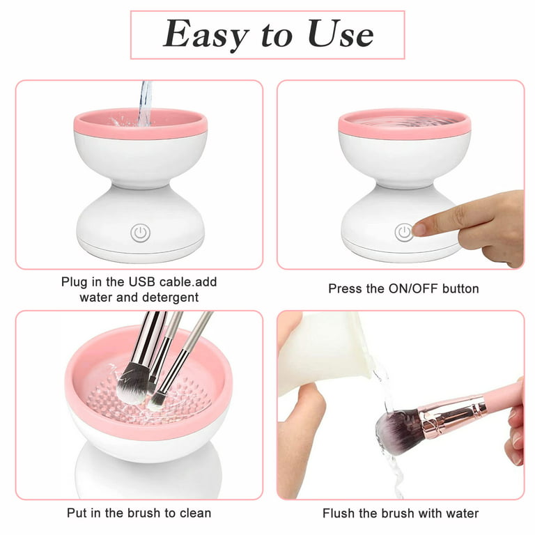 Electric Makeup Brush Cleaner Machine - Alyfini Portable Automatic USB  Cosmetic Brush Cleaner Tools for All Size