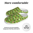 thumbnail image 6 of Daiia Cute Green Frog Print Women’s Fuzzy Slippers Memory Foam Lightweight House Shoes Cozy Loafer Flannel House Shoes-37/38, 6 of 7
