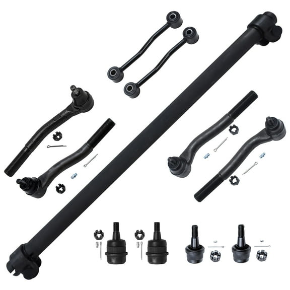 Detroit Axle - Front Tie Rods Adjusting Sleeve Ball Joints Sway Bars Replacement for 1999-2004 Jeep Grand Cherokee