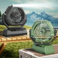 thumbnail image 2 of Portable Fan Strong Airflow Quiet 300° Rotation Rechargeable Battery Operated Tent Fan with LED Light Hooks for Camping Picnic, 2 of 8