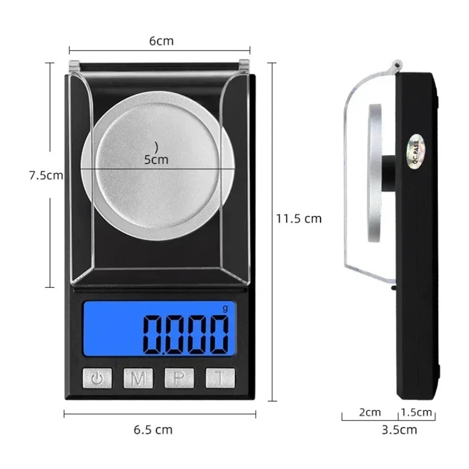 Electronic Balance Scale Kitchen Weighing Powder Milligrams Diamond Carat Jewelry Gold Portable