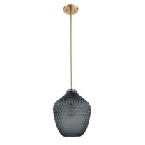 LA101SG-Brio Lighting-Lavine - 1 Light Mini Pendant In Mid-Century Modern Style-49.2 Inches Tall and 11.4 Inches Wide-Gold/Smoke Finish