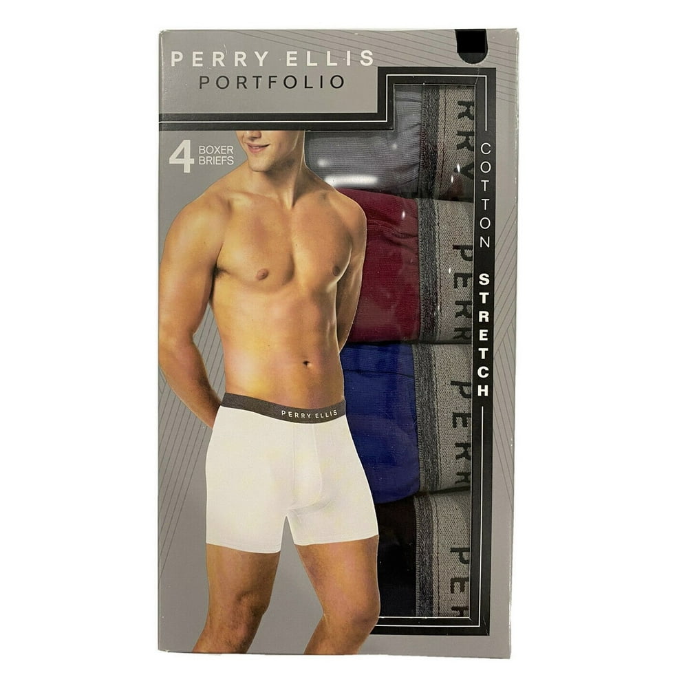 Perry Ellis PERRY ELLIS MEN'S PACK 4 BURGUNDY LARGE UNDERWEAR