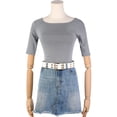 thumbnail image 5 of INSPIRE CHIC Unisex Double Grommet Belt PU Leather Punk Metal Buckle Waist Belts for Jeans White 106x3.5cm/41.7x1.4 inches(LxW), 5 of 6
