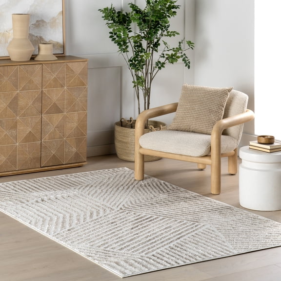 nuLOOM Xoey Modern Geometric Area Rug, 10' x 14', Beige