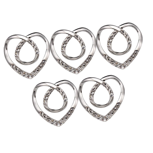 Hollow Love Heart Bufandas Clips Metal Chal Clip Hebilla Cintura Hebilla Clip Bufanda Anillo Broche Titular Bufandas Broche para Ropa Chal Bowknot plateado 3.7x3.7cm Yinane broches para bufandas