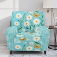 thumbnail image 2 of Kuiaobaty Daisy Butterfly Wooden Recliner Chair Cover that Stay in Place Durable Reclining Sofa Slipcover Recliner Couch Cover Washable Reclining Slipcover with Elastic Bottom for Living Room, 2 of 8