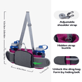 thumbnail image 2 of WATERFLY Unisex Large Capacity Hiking with Bottle Holder Nylon Fanny Pack Waist Bag,Rose Red, 2 of 7