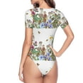 thumbnail image 4 of Easygdp Herbs and Wildflowers Women's One-Piece Swimsuit Slim Fit Crew Neck Bodysuit Athletic Swimwear with Concealed Buckle - X-Large, 4 of 9