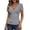 Gray-Womens tops, variant on FNFYFH Women's Wrap Ruched Plunge Deep V Neck Shirts Short Sleeve Eyelet Shirt Slim Fit Tops Tee