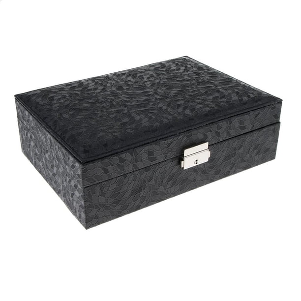 Joyero, Onizador de Joyerías Caja de Doble Capas para Colres, , Negro Hugo Cajas de joyas con espejo