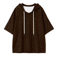 thumbnail image 5 of Womens Cheetah Print Hooded Sweatshirt Long Sleeve Leopard Pullover Hoodie Casual Loose Winter Tops Brown M, 5 of 5