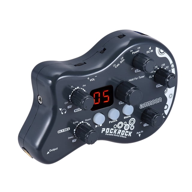 MesaSe PockRock Portable Guitar Multi-effects Processor Effect Pedal 15 Effect Types 40 Drum Rhythms Tuning Function with Power Adapter
