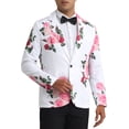 thumbnail image 1 of Inspire Chic Chaquetas Deportivas Florales para Hombres, Blazers Impresos con Flores de Ajuste Slim para Fiestas y Promociones M Blancas, 1 of 6