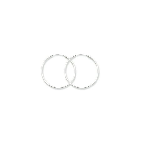 - 925 Sterling Silver Endless Hollow Tube Hoop Earrings - 30mm