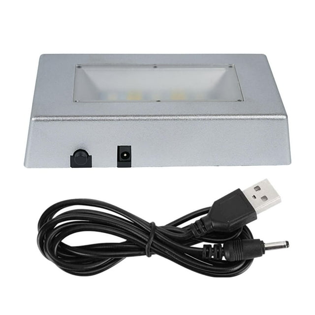 pitrice 3D Light Base For Statues Figurine Rectangle Display Stand With USB Cable Bright LED Light Showcase Changing Stand Silver 11.8x6.2x2.5cm