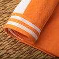 thumbnail image 4 of Superior Cabana Striped 1-Piece Oversized Cotton Beach Towel, Orange, 4 of 10